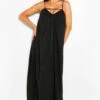 Grande Taille - Robe Longue à Découpe Et Bretelles -BOOHO Kleidung Magasin pzz62609 black xl