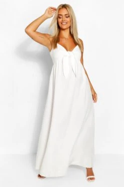 Grande Taille - Robe Longue Nouée à L'avant -BOOHO Kleidung Magasin pzz62614 ivory xl 3