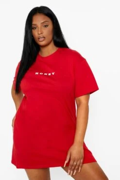 Grande Taille - Robe T-shirt Oversize Honey -BOOHO Kleidung Magasin pzz62687 red xl 2