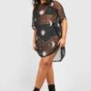 Grande Taille - Robe T-shirt En Mesh à Lunes Et Soleils -BOOHO Kleidung Magasin pzz64910 black xl