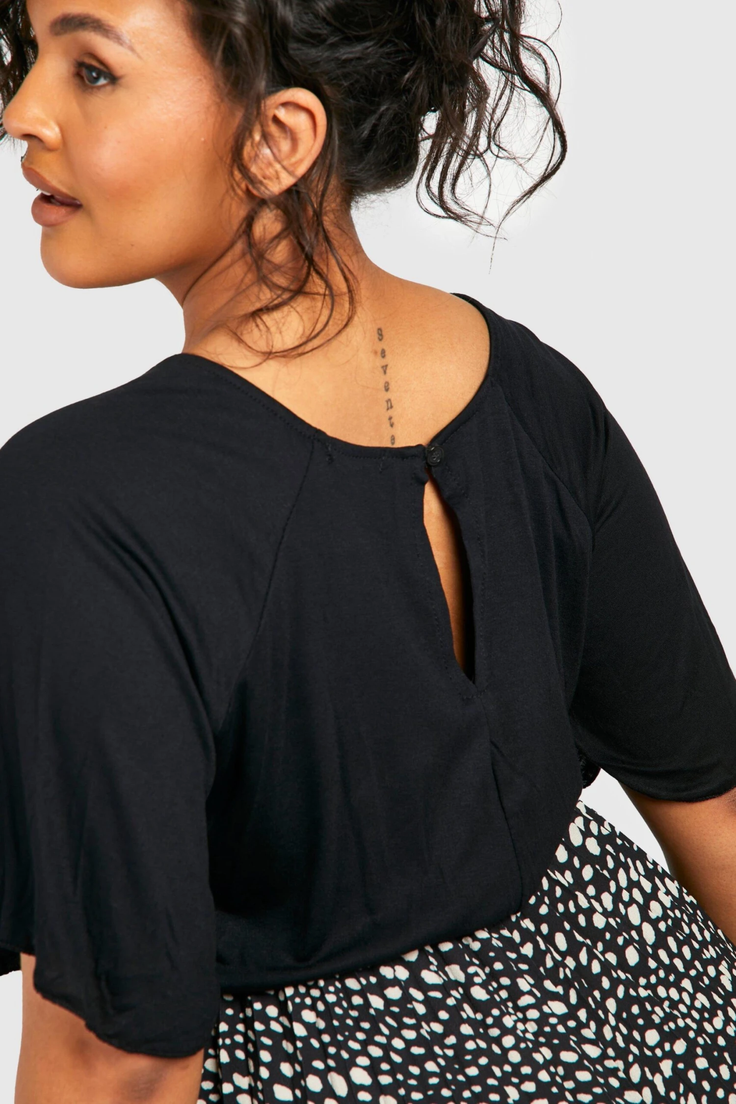 Grande Taille - Robe Patineuse 2 En 1 Effet Plissé 6 Grande Taille - Robe Patineuse 2 En 1 Effet Plissé – Image 4