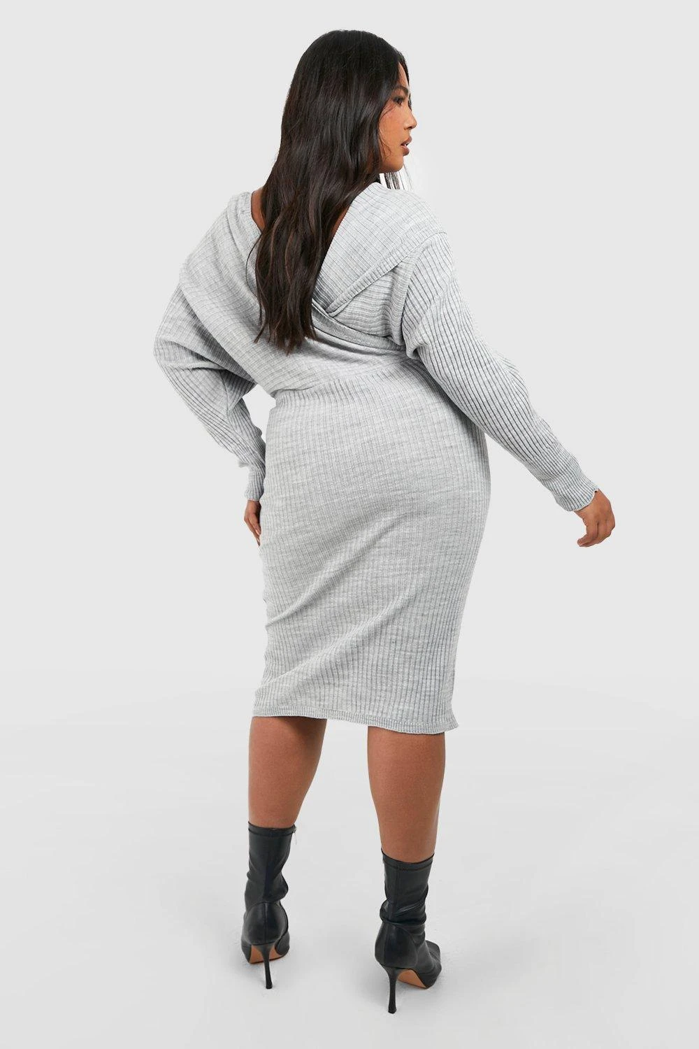 Grande Taille - Robe Mi-longue Portefeuille En Maille 4 Grande Taille - Robe Mi-longue Portefeuille En Maille â Image 2