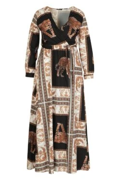 Grande Taille - Robe Longue à Imprimé Chaîne -BOOHO Kleidung Magasin pzz72580 black xl 2