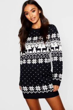 Petite - Robe Pull De Noël à Motif Jacquard