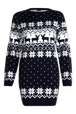 Petite - Robe Pull De Noël à Motif Jacquard -BOOHO Kleidung Magasin pzz80110 navy xl 2