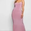 Grande Taille - Robe Longue Moulante à Bretelles -BOOHO Kleidung Magasin pzz82226 mauve xl