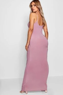 Grande Taille - Robe Longue Moulante à Bretelles -BOOHO Kleidung Magasin pzz82226 mauve xl 1