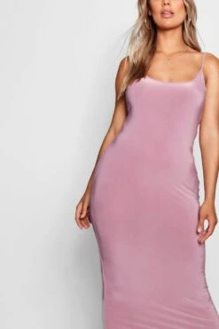 Grande Taille - Robe Longue Moulante à Bretelles -BOOHO Kleidung Magasin pzz82226 mauve xl 3