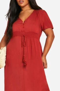 Grande Taille - Robe Longue à Ceinture Plissée -BOOHO Kleidung Magasin pzz82741 rust xl 3