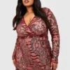 Grande Taille - Robe Cache-cœur à Paillettes -BOOHO Kleidung Magasin pzz86914 wine xl