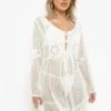 BOOHOO Robe Courte De Plage En Crochet à Découpes -BOOHO Kleidung Magasin szz01198 off20white xl