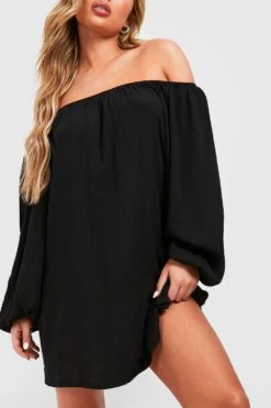 BOOHOO Robe De Plage Plissée à Col Bateau 9 BOOHOO Robe De Plage Plissée à Col Bateau -BOOHO Kleidung Magasin szz01206 black xl 3