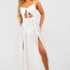 BOOHOO Robe De Plage Longue à Découpes Et Attaches -BOOHO Kleidung Magasin szz87079 white xl