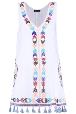 Robe D'été à Franges -BOOHO Kleidung Magasin szz88493 white xl 2