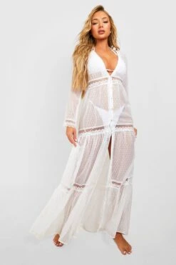 Robe De Plage En Dentelle -BOOHO Kleidung Magasin szz88831 white xl 2