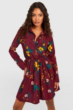 Tall - Robe Chemise à Rayures Et Imprimé Fleuri