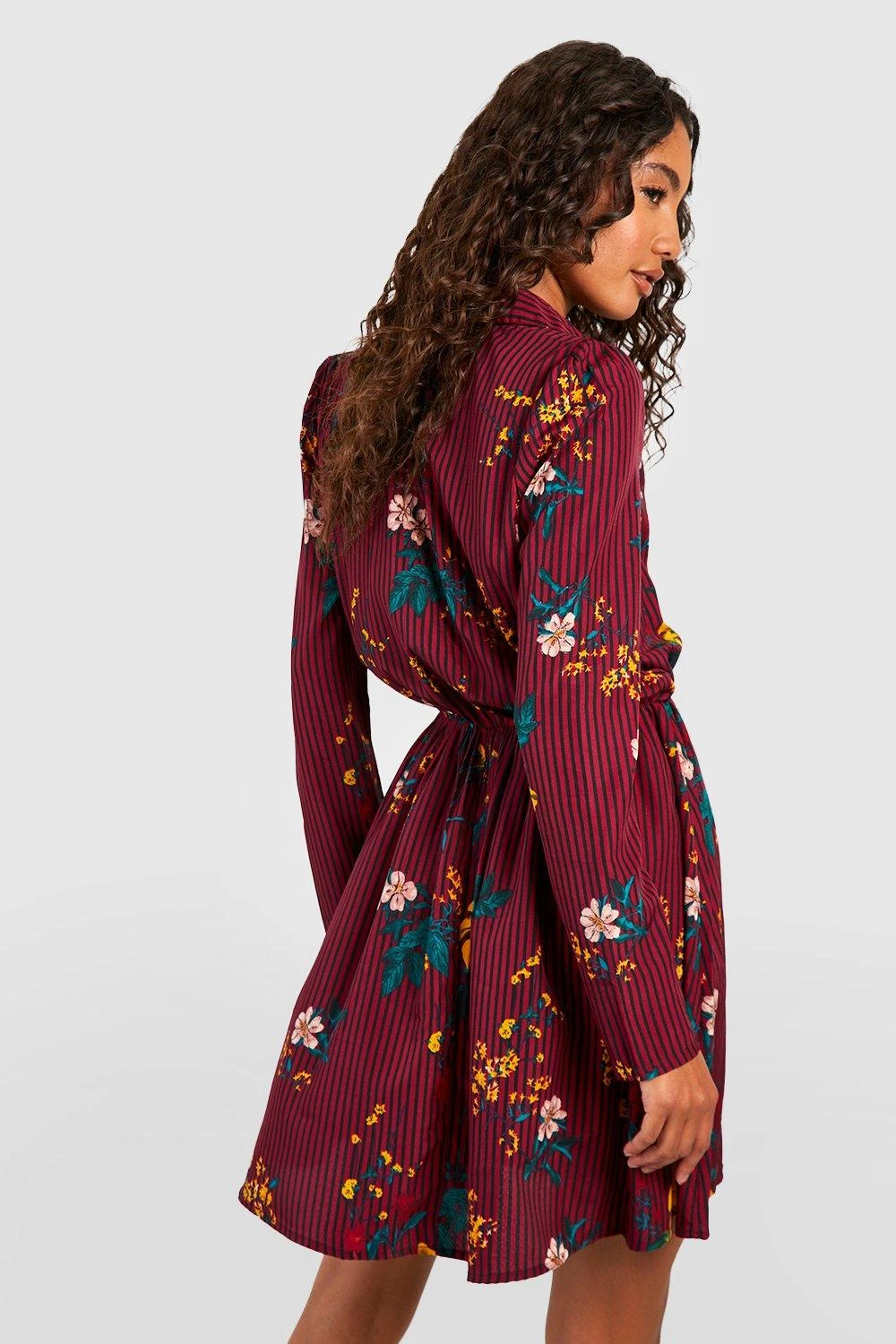 Tall - Robe Chemise à Rayures Et Imprimé Fleuri 4 Tall - Robe Chemise à Rayures Et Imprimé Fleuri – Image 2