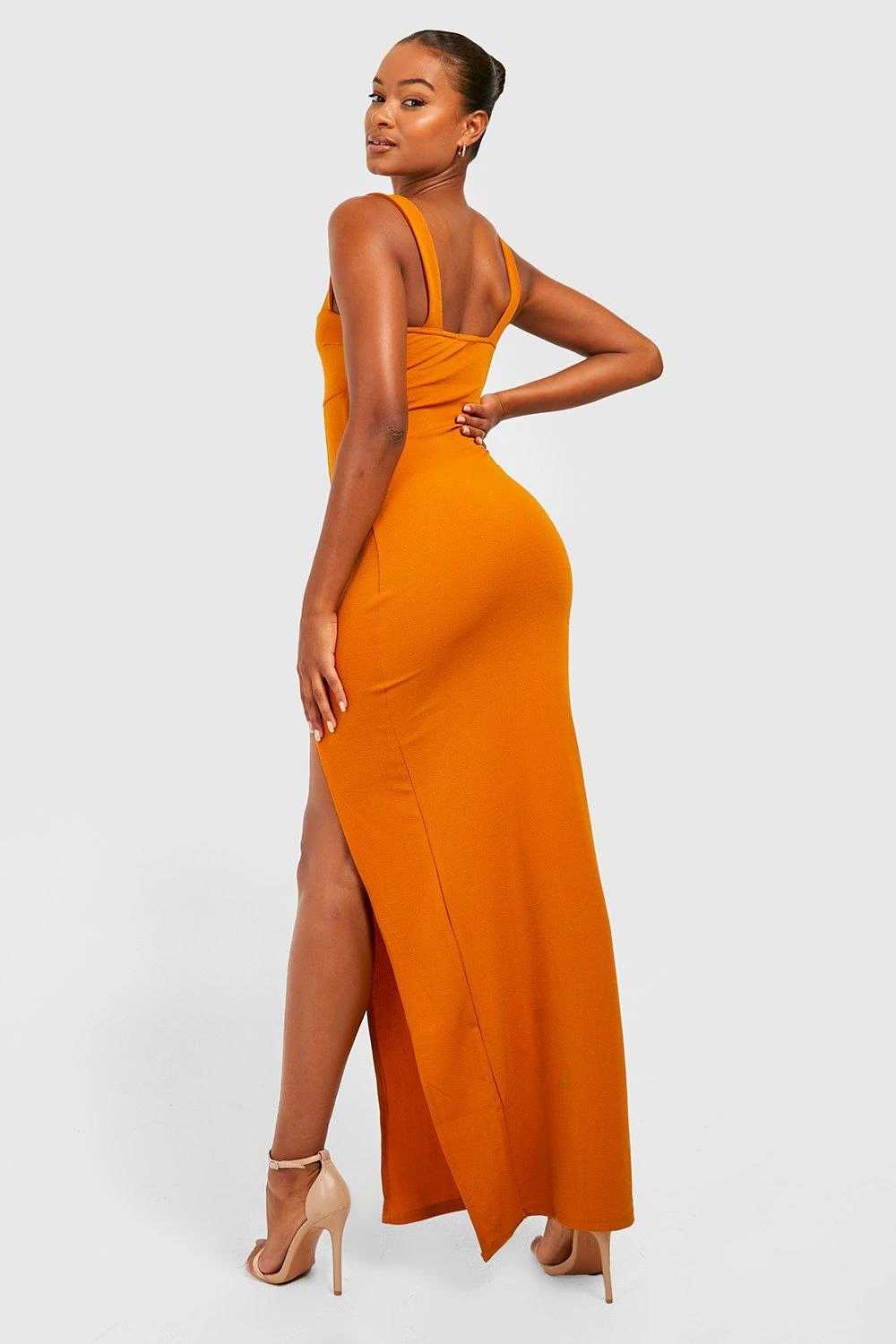 Tall - Robe Longue Fendue à Col Carré 4 Tall - Robe Longue Fendue à Col Carré – Image 2